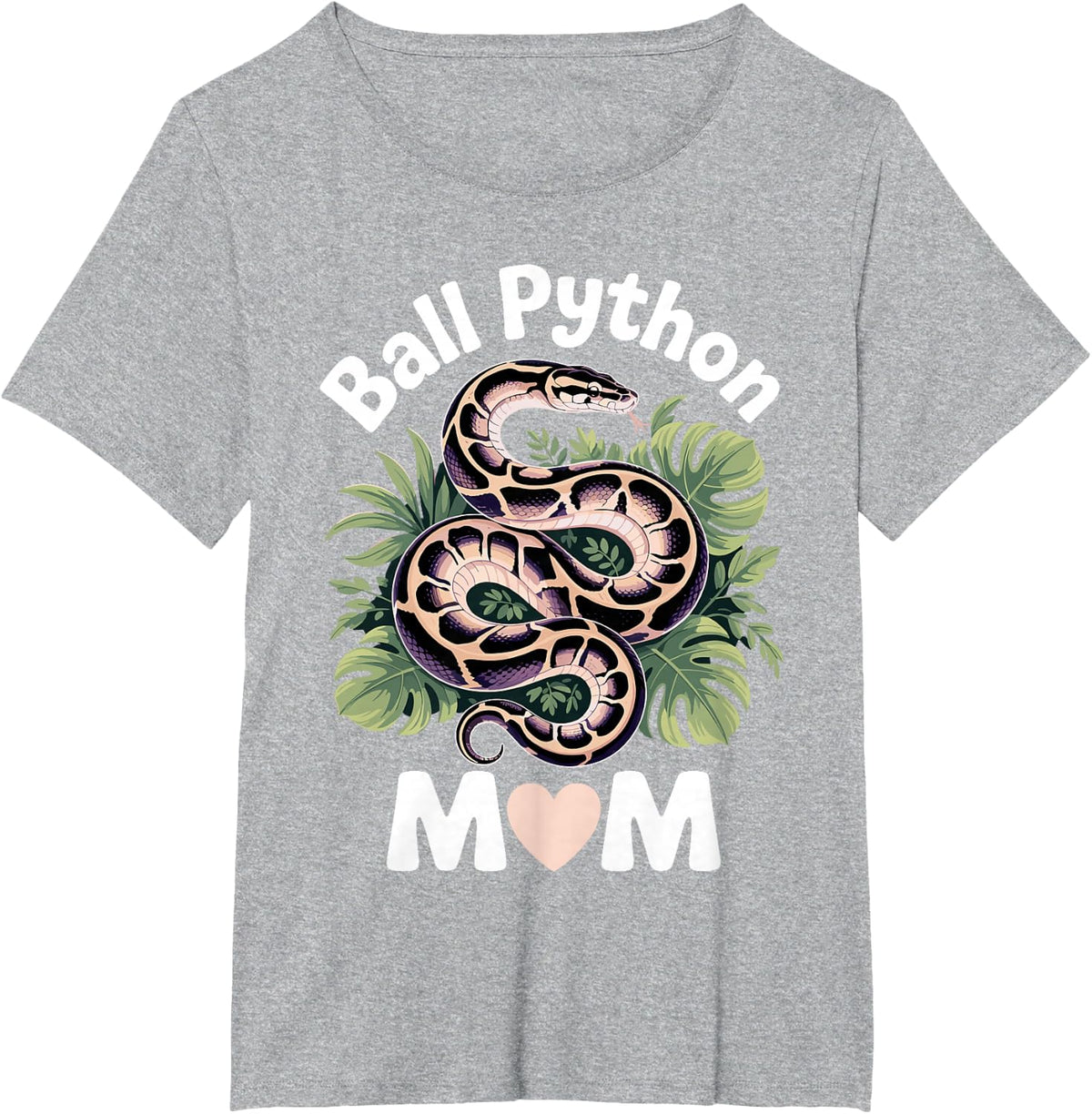 Ball Python Art for Women Mom Girls Ball Python Snake Lover T-Shirt - Heather Grey