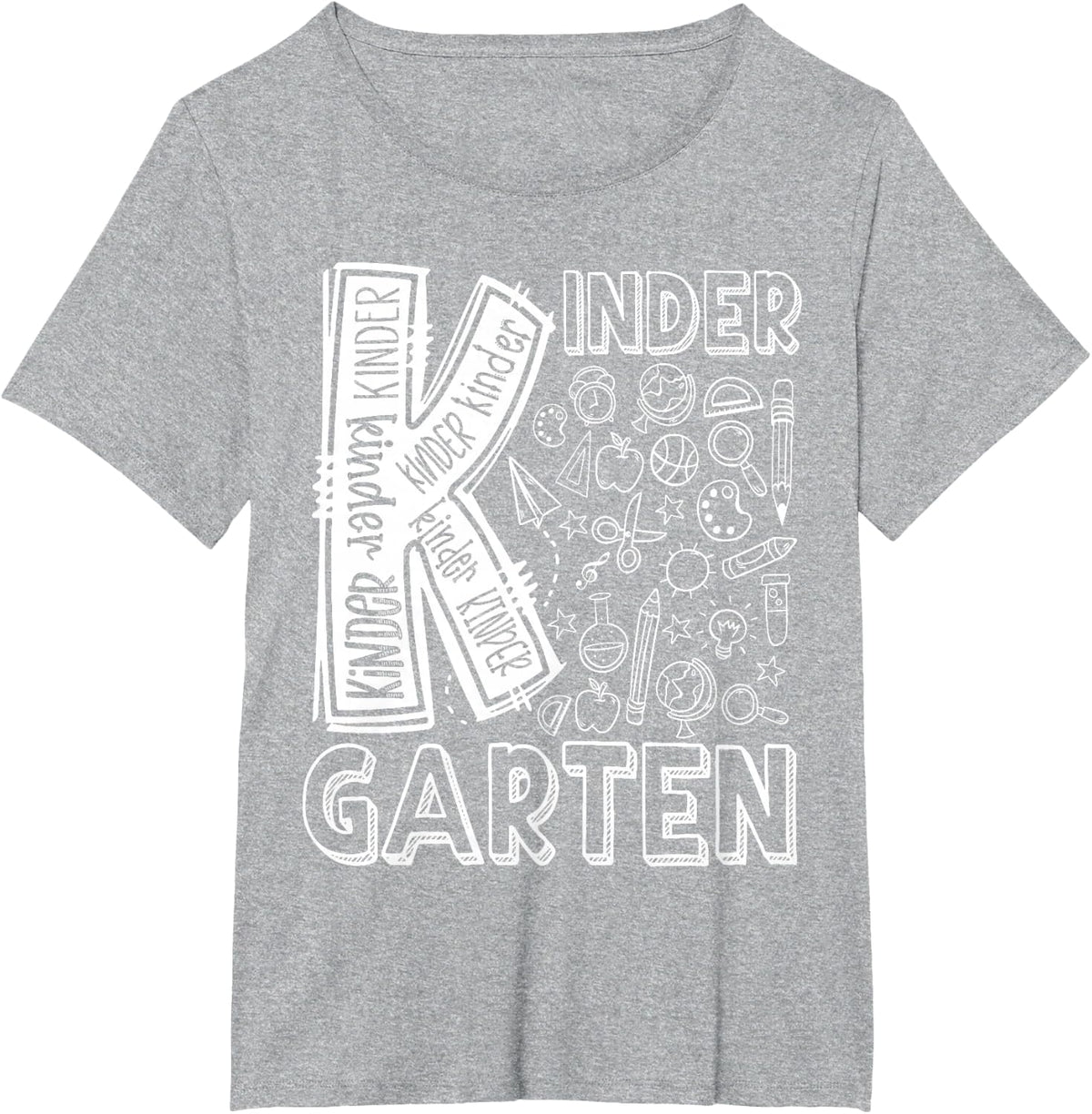 Kindergarten Typography Team Kindergarten Back To School T-Shirt - Heather Grey