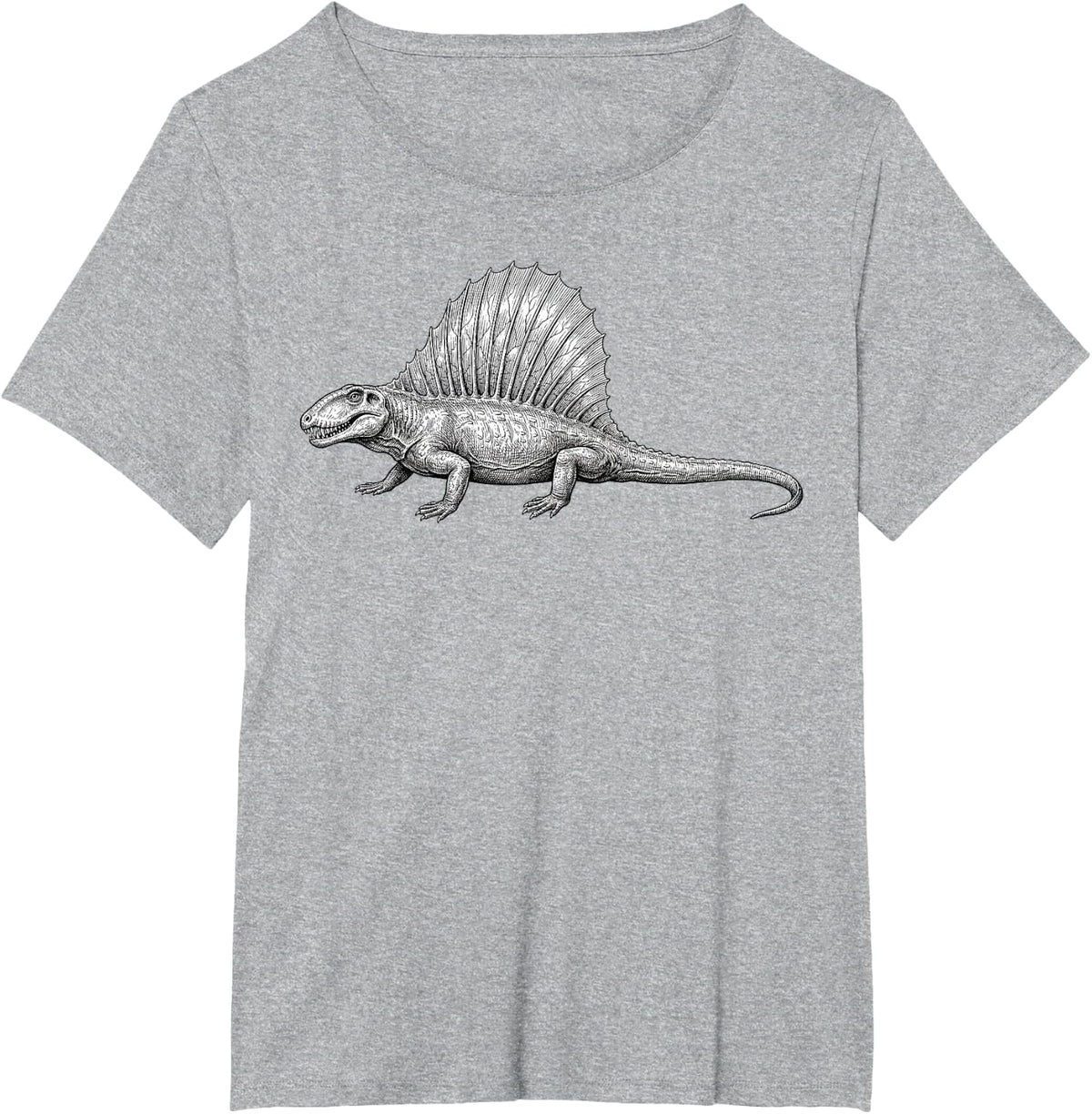 Dimetrodon Fossil – Permian Synapsid Reptile Art T-Shirt - Heather Grey