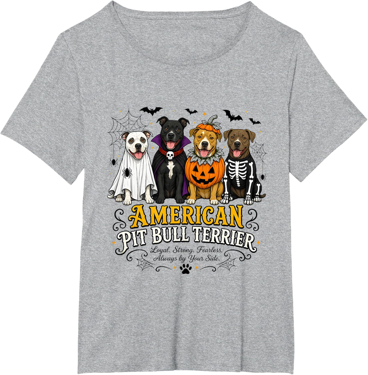 American Pit Bull Terrier Halloween Costume T-Shirt - Heather Grey