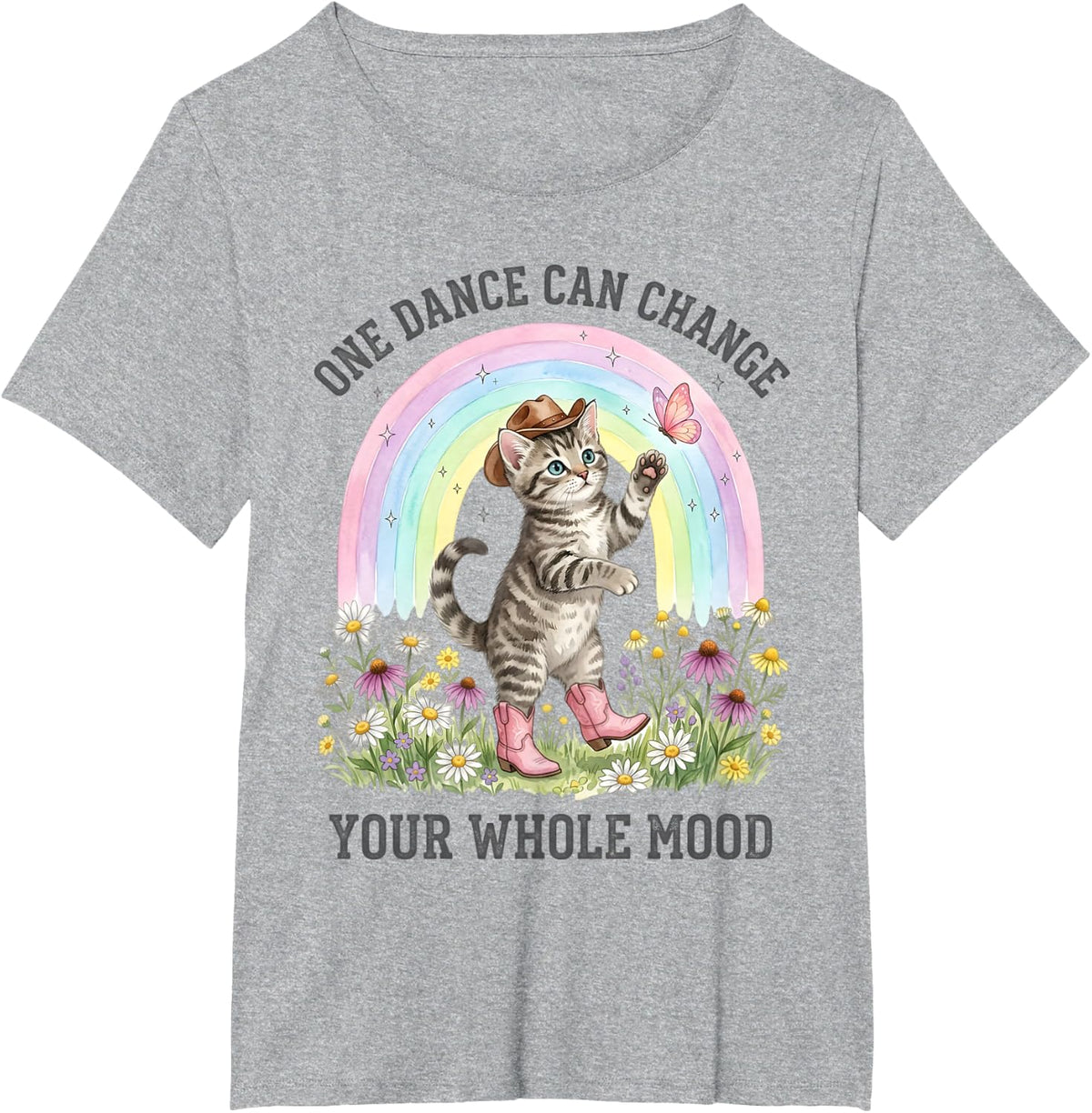 Line Dancer Kitten Line Dance Line Dancing T-Shirt - Heather Grey