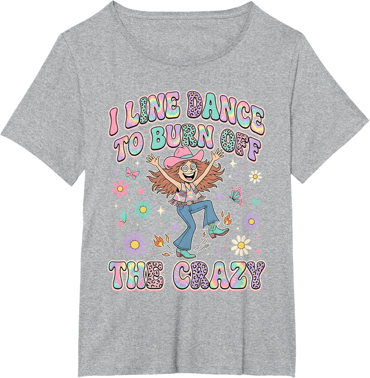Line Dancing Funny Line Dancer Line Dance T-Shirt - Heather Grey