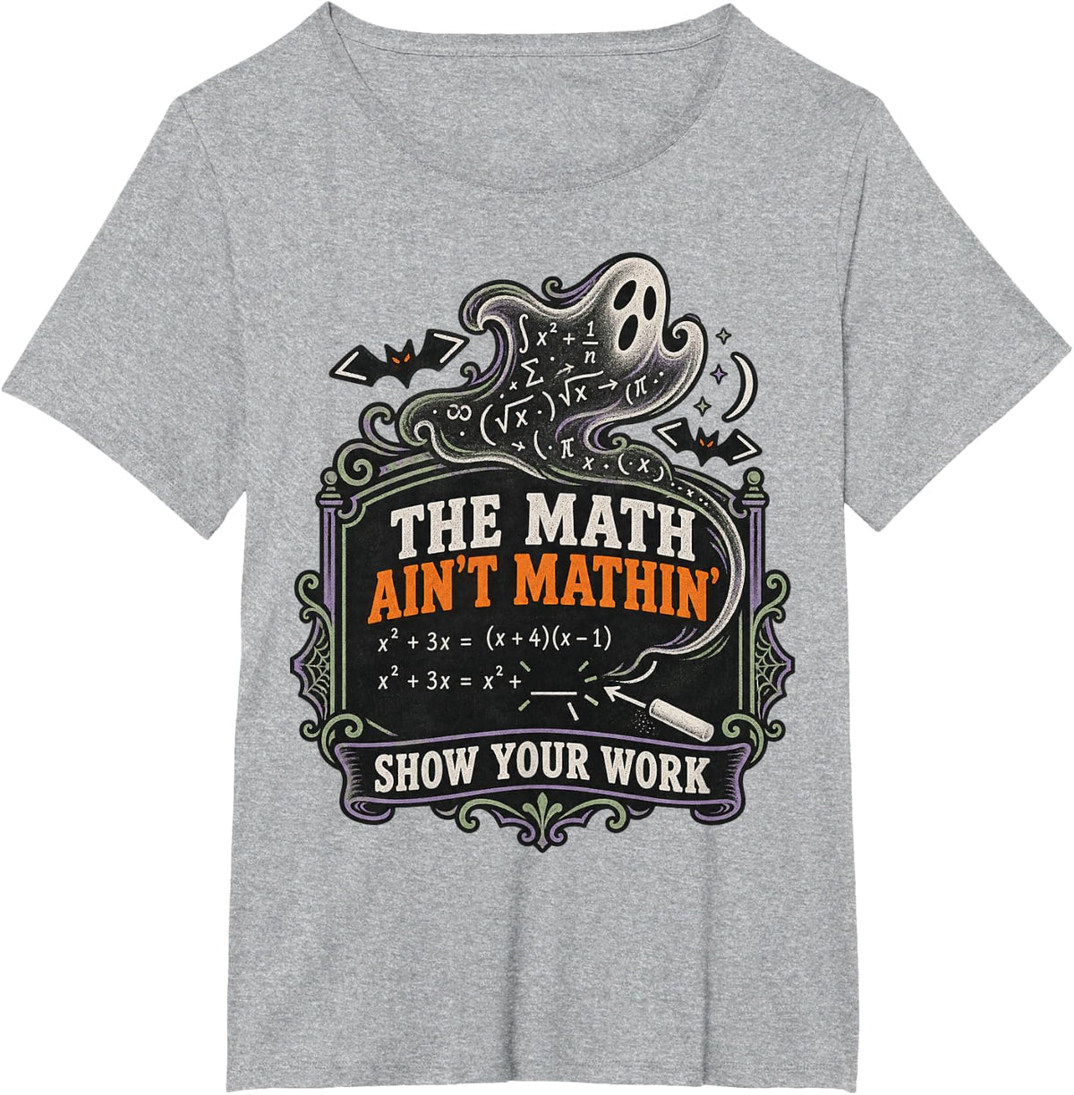 Funny Teacher The Math Ain't Mathin' Show Your Work T-Shirt - Heather Grey