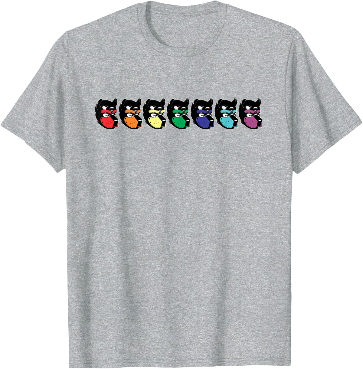 Rainbow Puppy Hood Pride T-Shirt Popular Gay Pride Month T-Shirt - Heather Grey