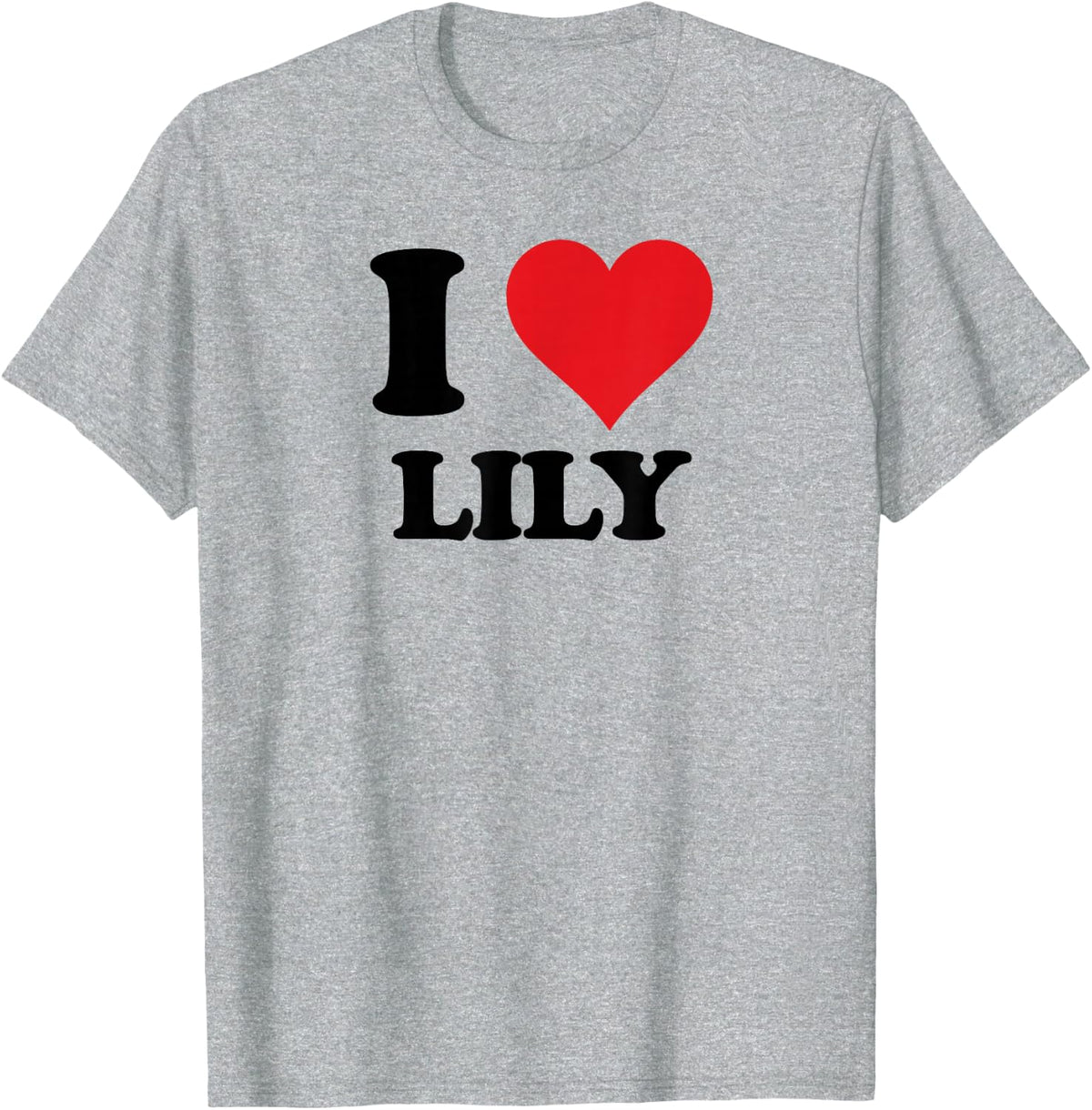 I Heart Lily First Name I Love Personalised Stuff T-Shirt - Heather Grey