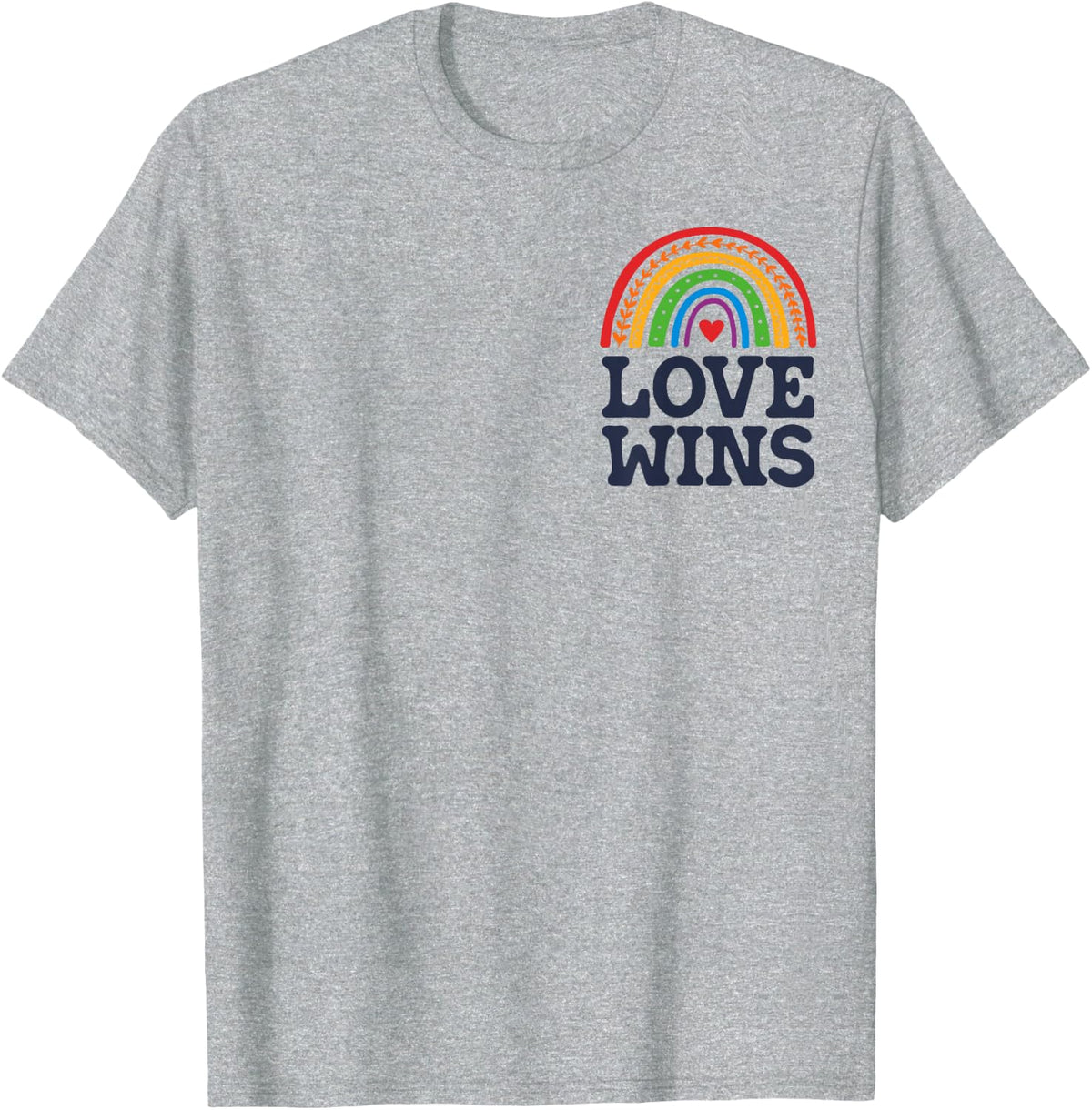 LGBTQ Love Wins Pocket Gay Pride LGBT Ally Rainbow Vintage T-Shirt - Heather Grey