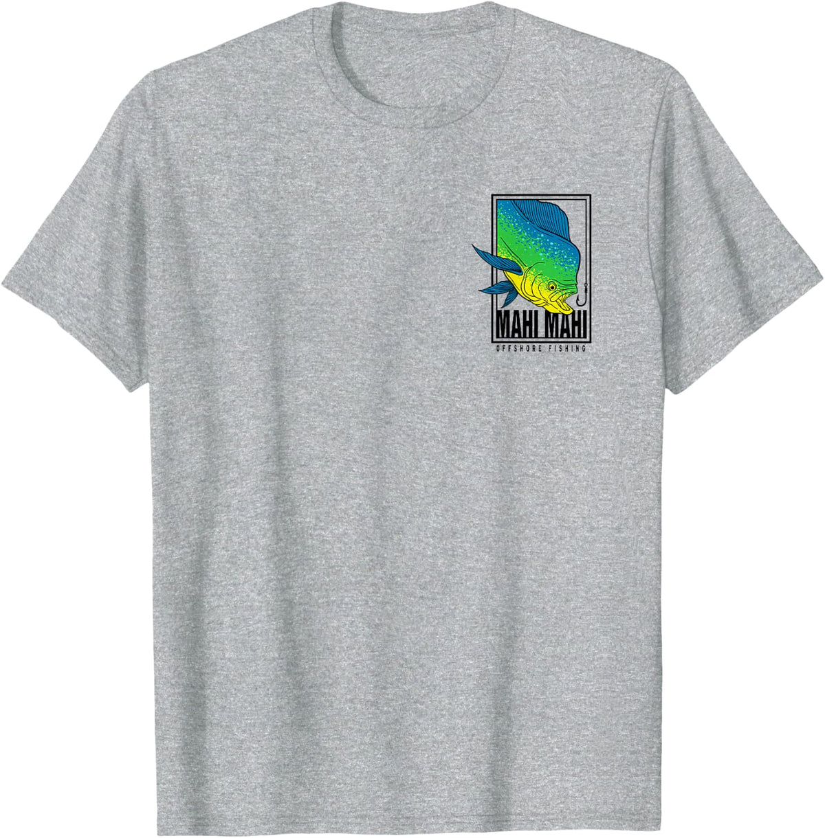 Mens Mahi Mahi Deep Sea Fishing T-Shirt - Heather Grey