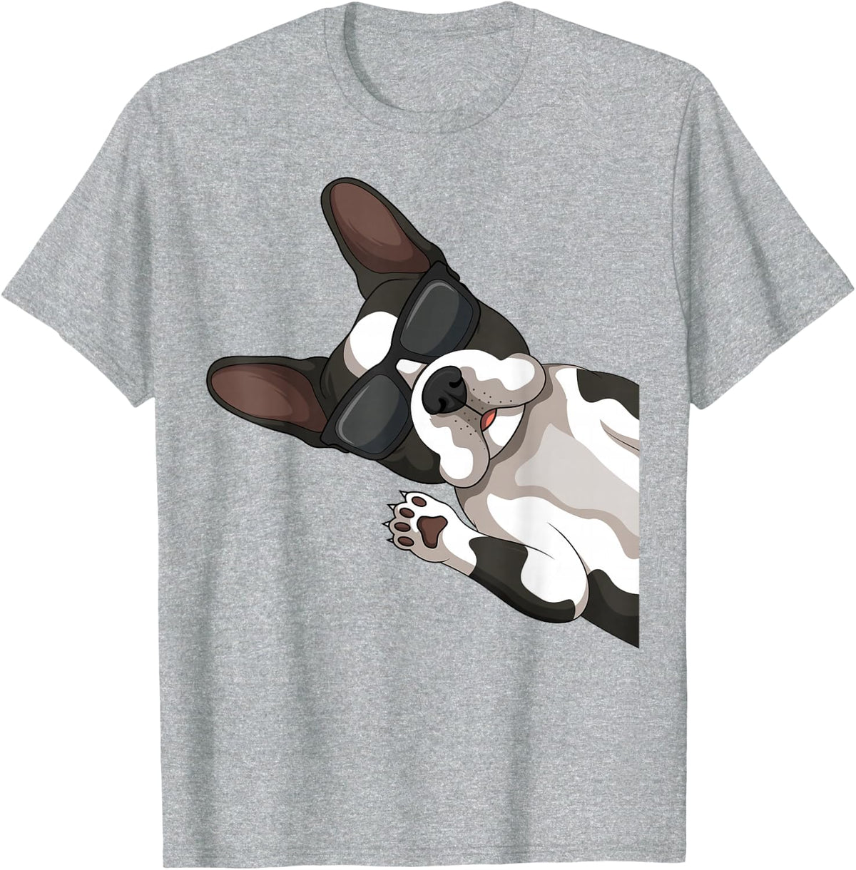 Boston Terrier Dogs T-Shirt - Heather Grey