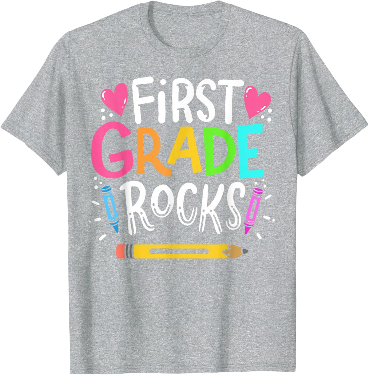 1st Grade Teacher T-Shirt - Heather Grey