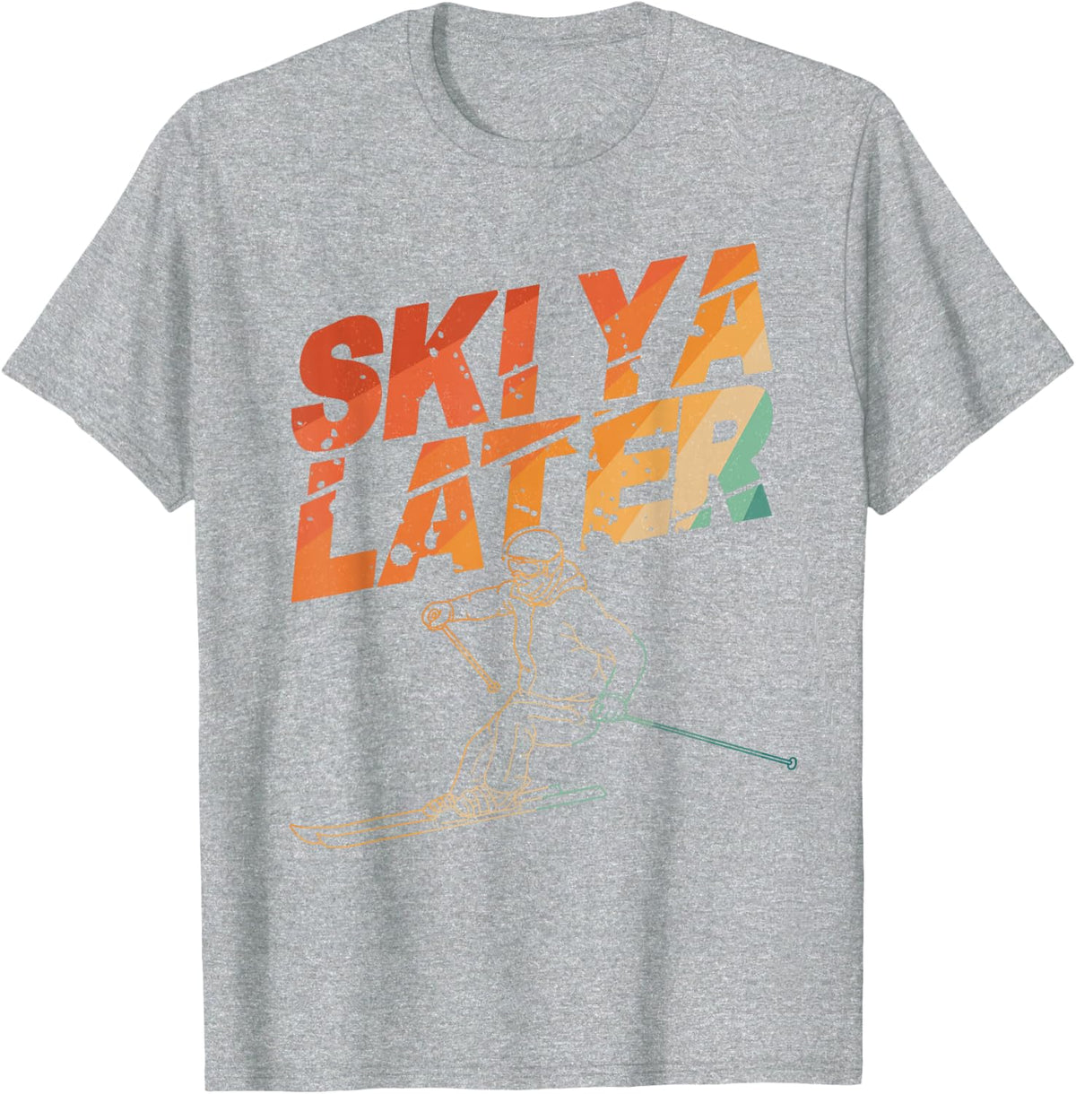 Ski Art For Men Women Snowboard Skiing Winter Snow Skiers T-Shirt - Heather Grey
