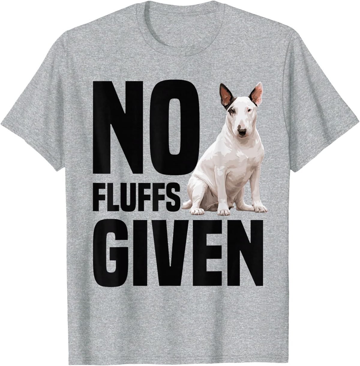 Dog Lover Pet Lover Enthusiast Fluffs Miniature Bull Terrier T-Shirt - Heather Grey