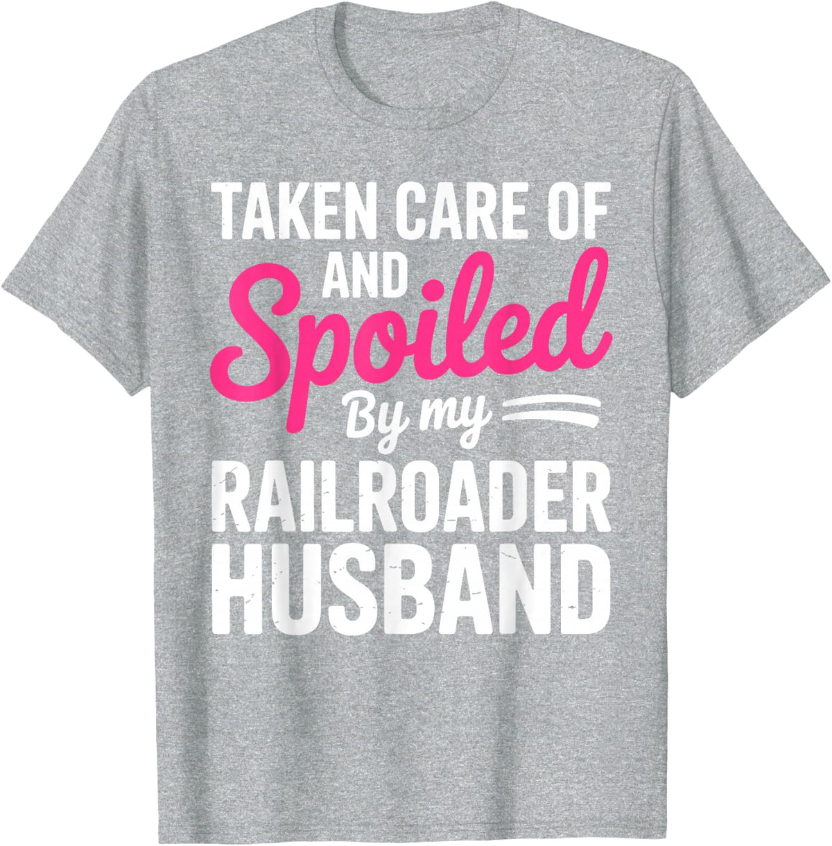 Railroad Wife Art for Women Girls Mom Train Railroad Wife T-Shirt - Heather Grey