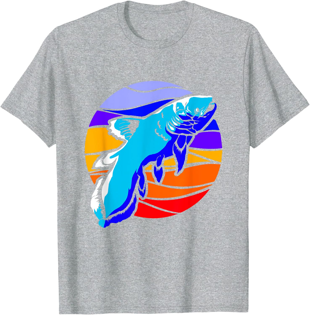 Colorful Coelacanth T-Shirt - Heather Grey