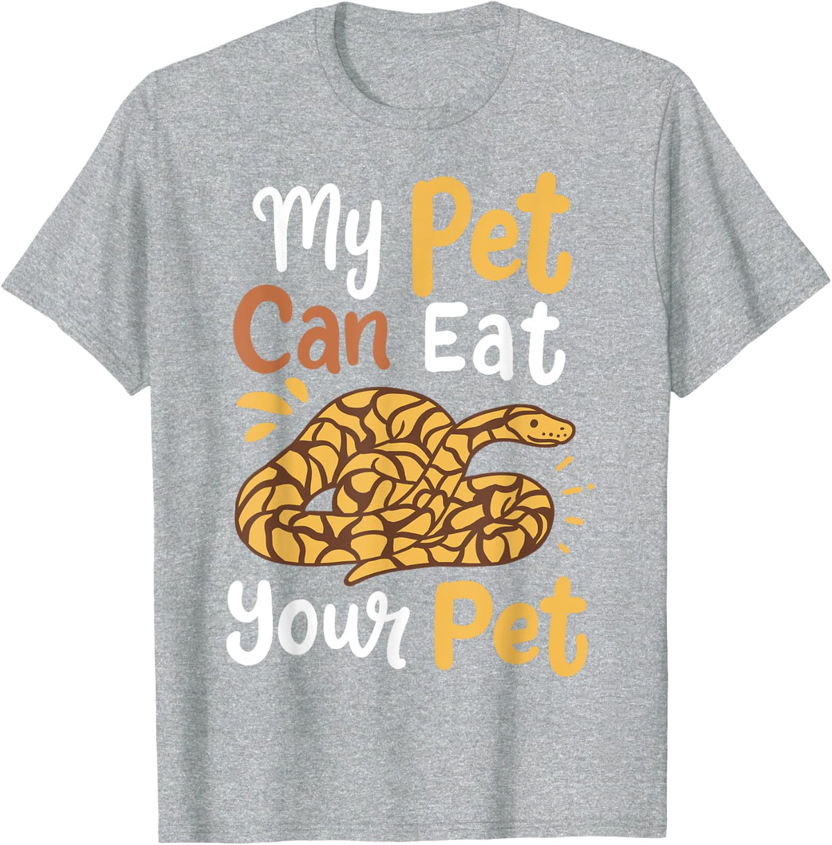 Ball Python Snakes Reptile T-Shirt - Heather Grey
