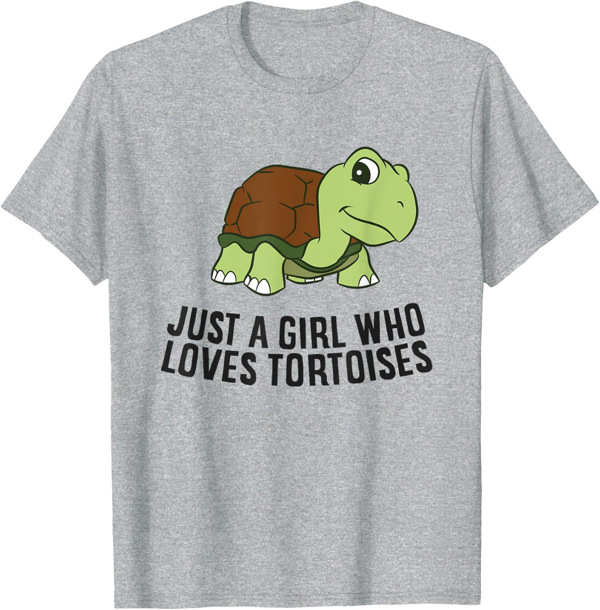 Just a Girl Who Loves Tortoises Cute Tortoise Girl T-Shirt - Heather Grey