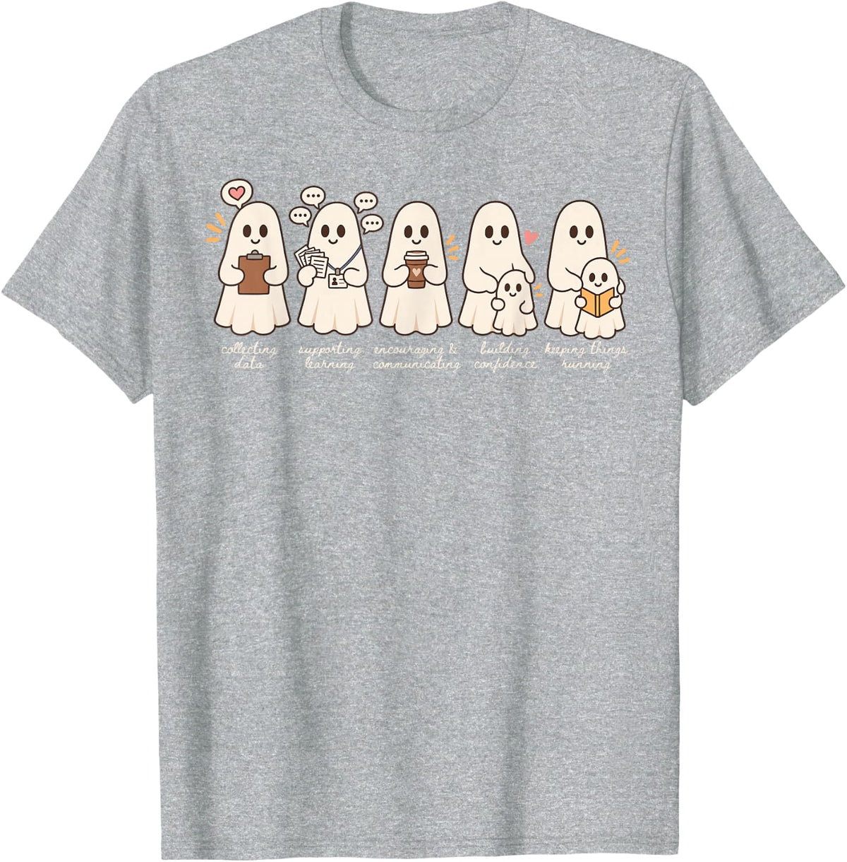 Paraprofessional Halloween para Routine SPED Teachers Ghost T-Shirt - Heather Grey