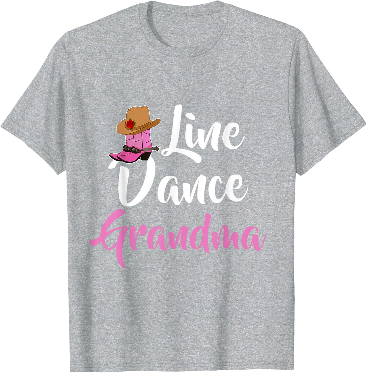 Line Dance Grandma Country Music Western Dancer Cowgirl T-Shirt - Heather Grey