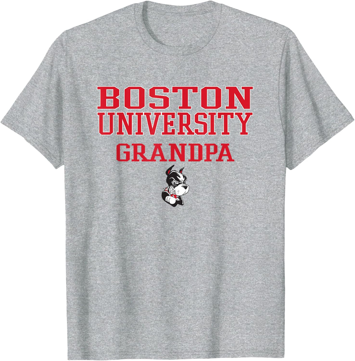 Boston Terriers Grandpa Classic Team Neutral - Boston U T-Shirt - Heather Grey