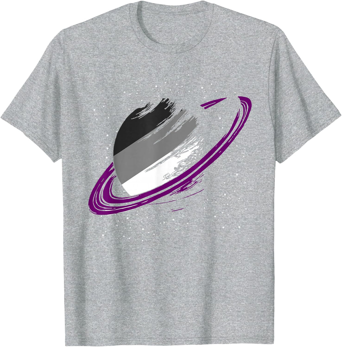Asexual Saturn Ace Pride Month Tees LGBTQIA T Shirts Queer Asexuality - Heather Grey