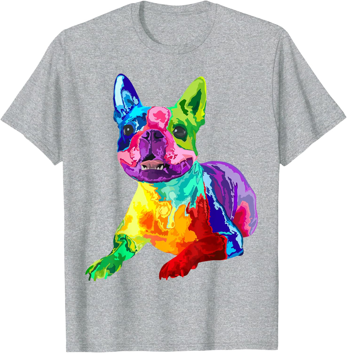 Dog Lover Gifts Boston Terrier Dog Colorful Boston Terrier Men Women Kids T-Shirt - Heather Grey