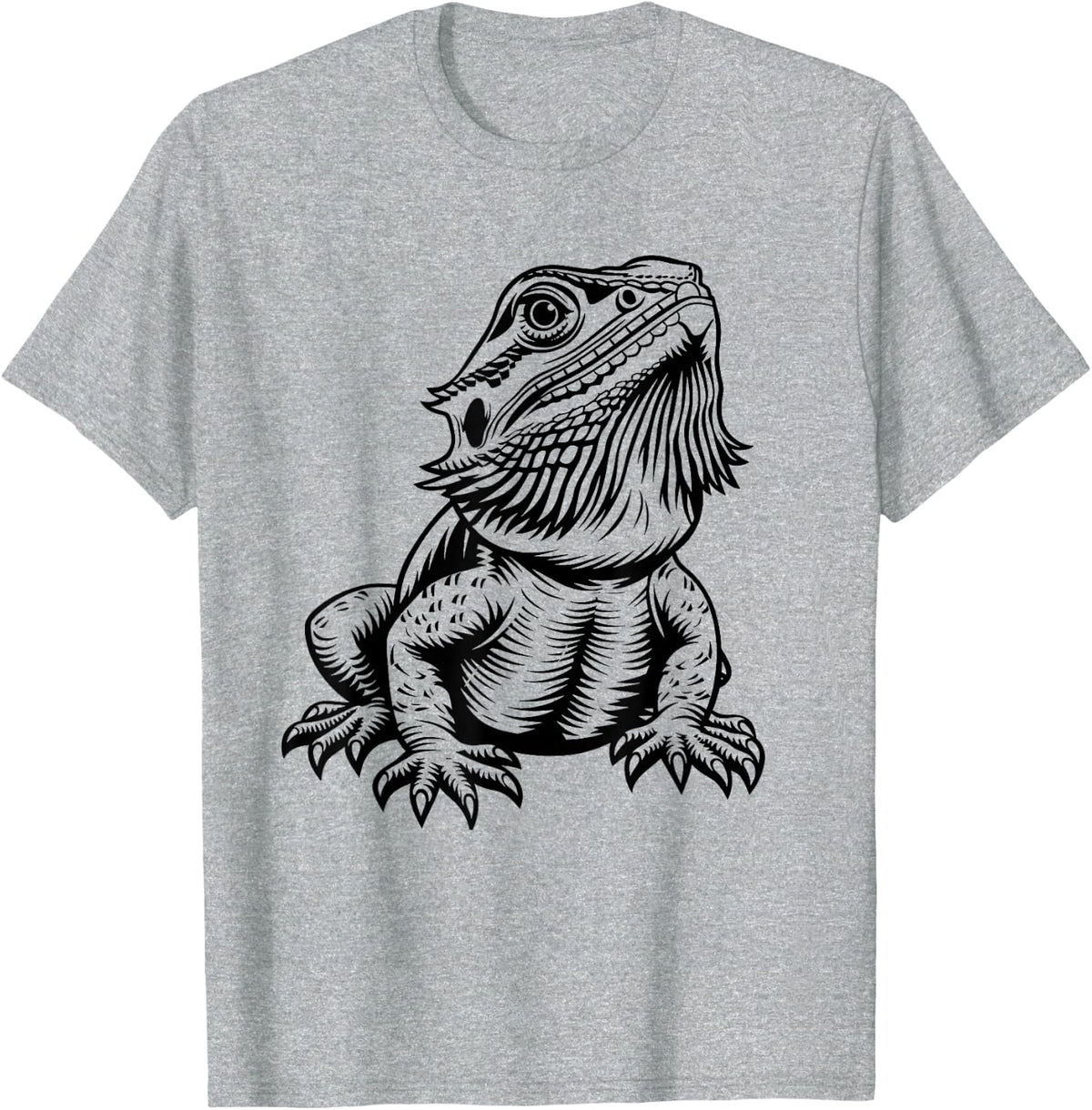 Bearded Dragon T-Shirt For Reptile Lovers Lizard Tee Pet Owner Gift - Heather Grey