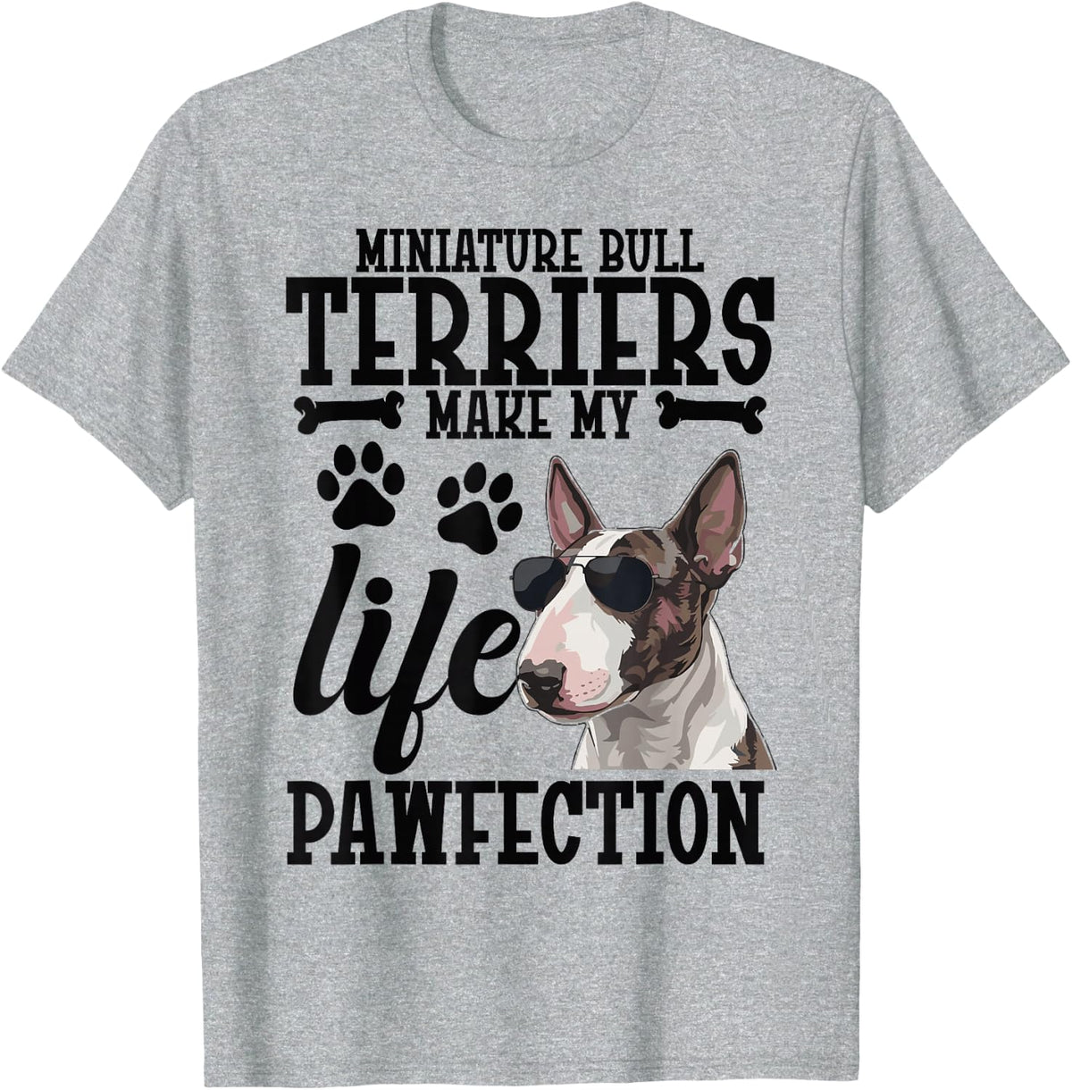 Miniature Bull Terrier Lover My Life Miniature Bull Terrier T-Shirt - Heather Grey
