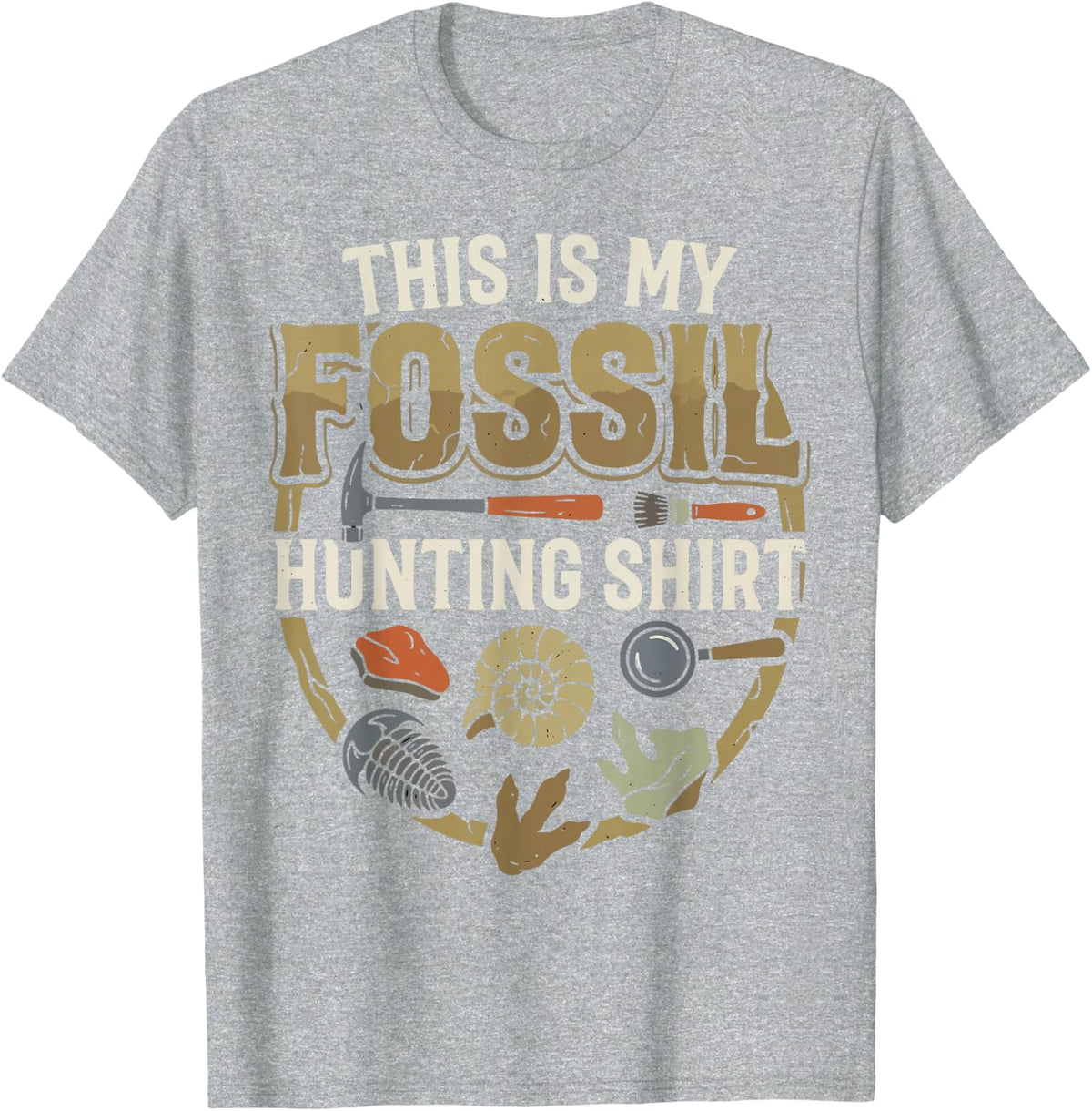 Fossil Hunting Future Paleontologist Paleontology T-Shirt - Heather Grey