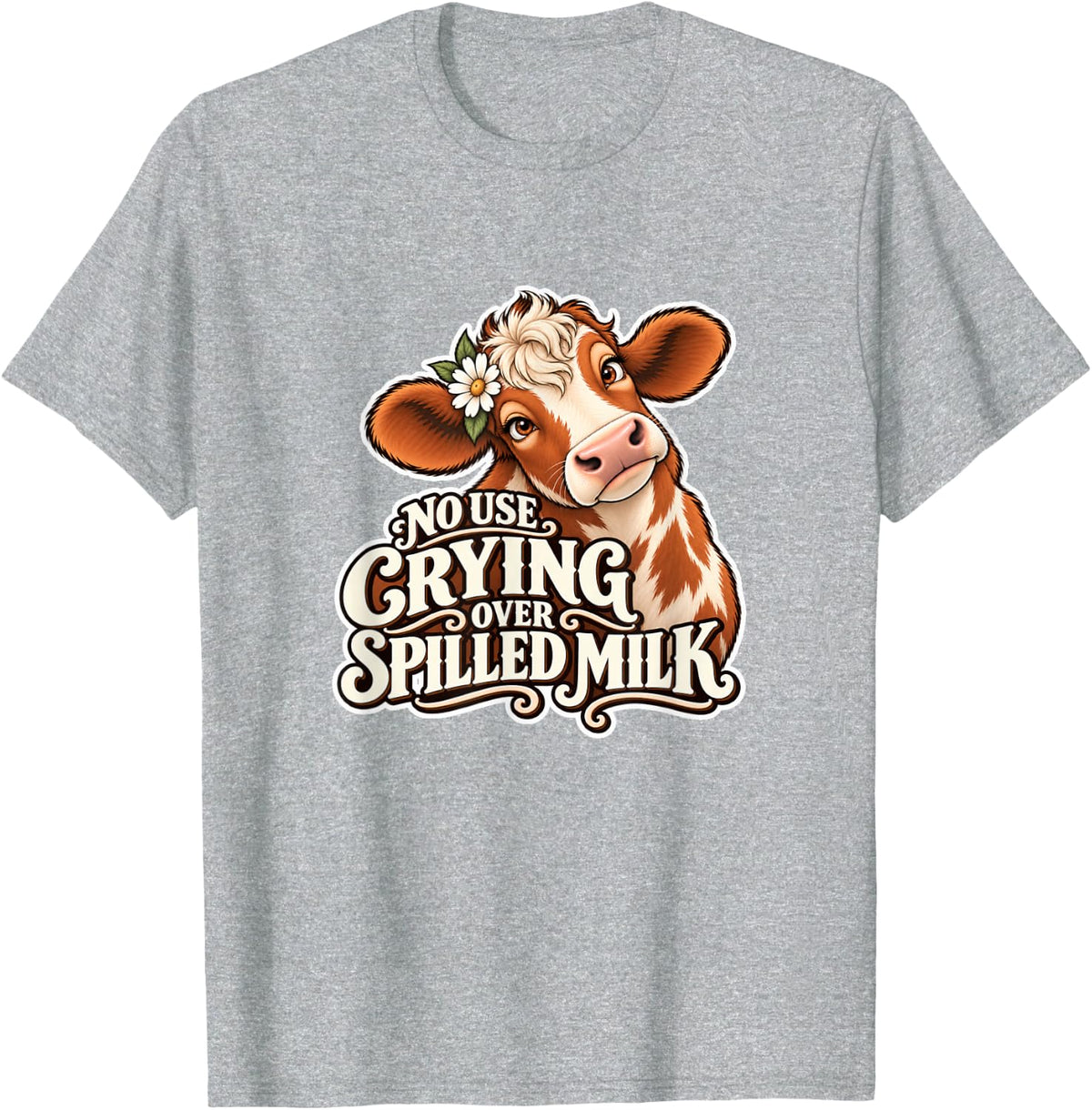 Funny Cow Advice Farm Humor T-Shirt - Heather Grey