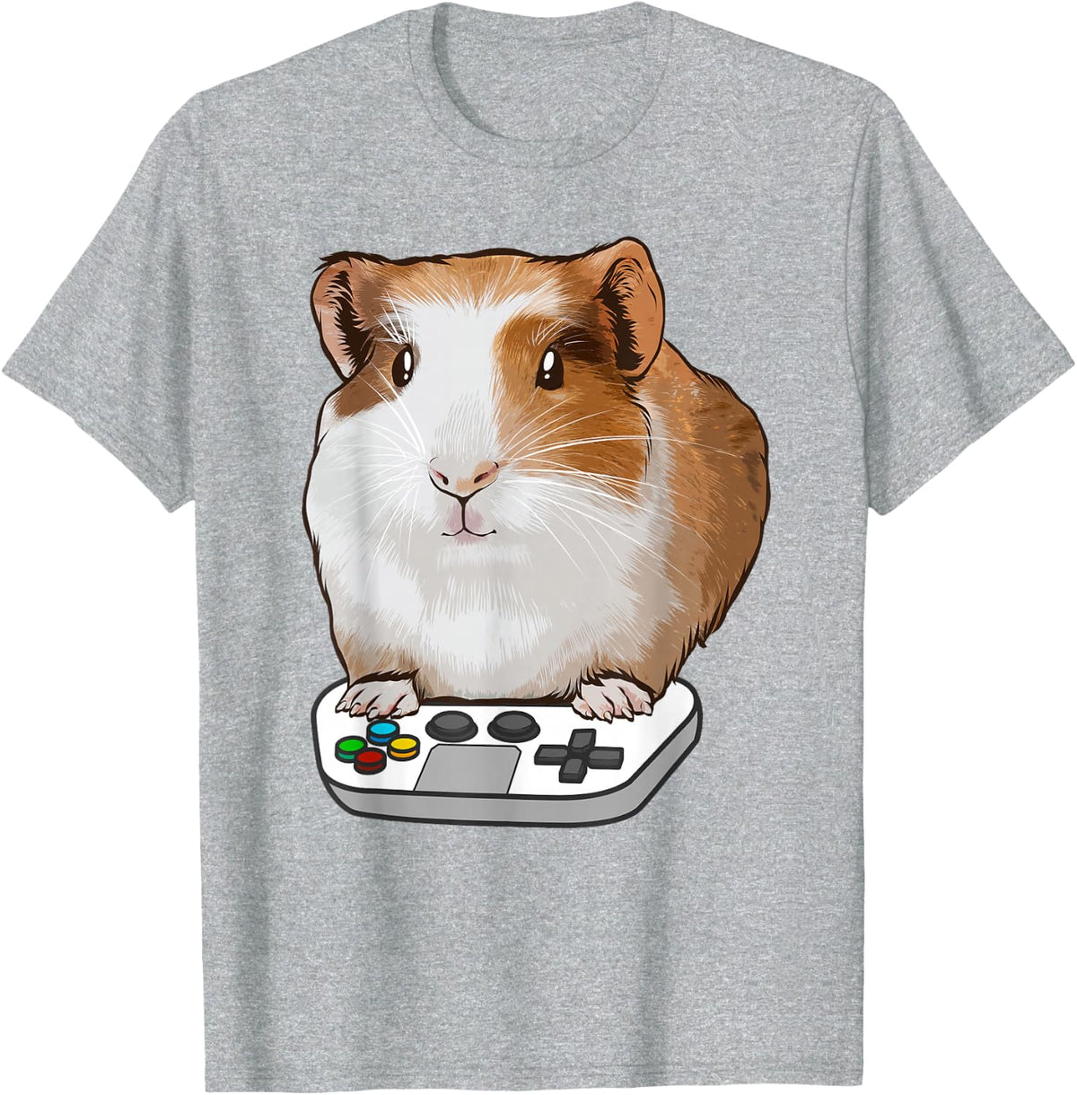 Cute Guinea Pig For Men Women Rodent Animal Gamer Controller T-Shirt - Heather Grey