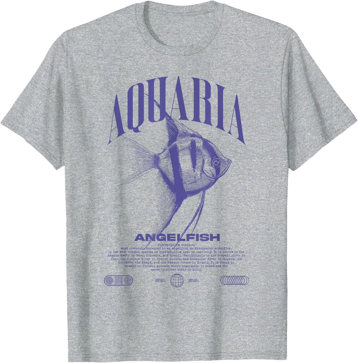 Angelfish Cichlid Fish Keeper Modern Streetwear T-Shirt - Heather Grey