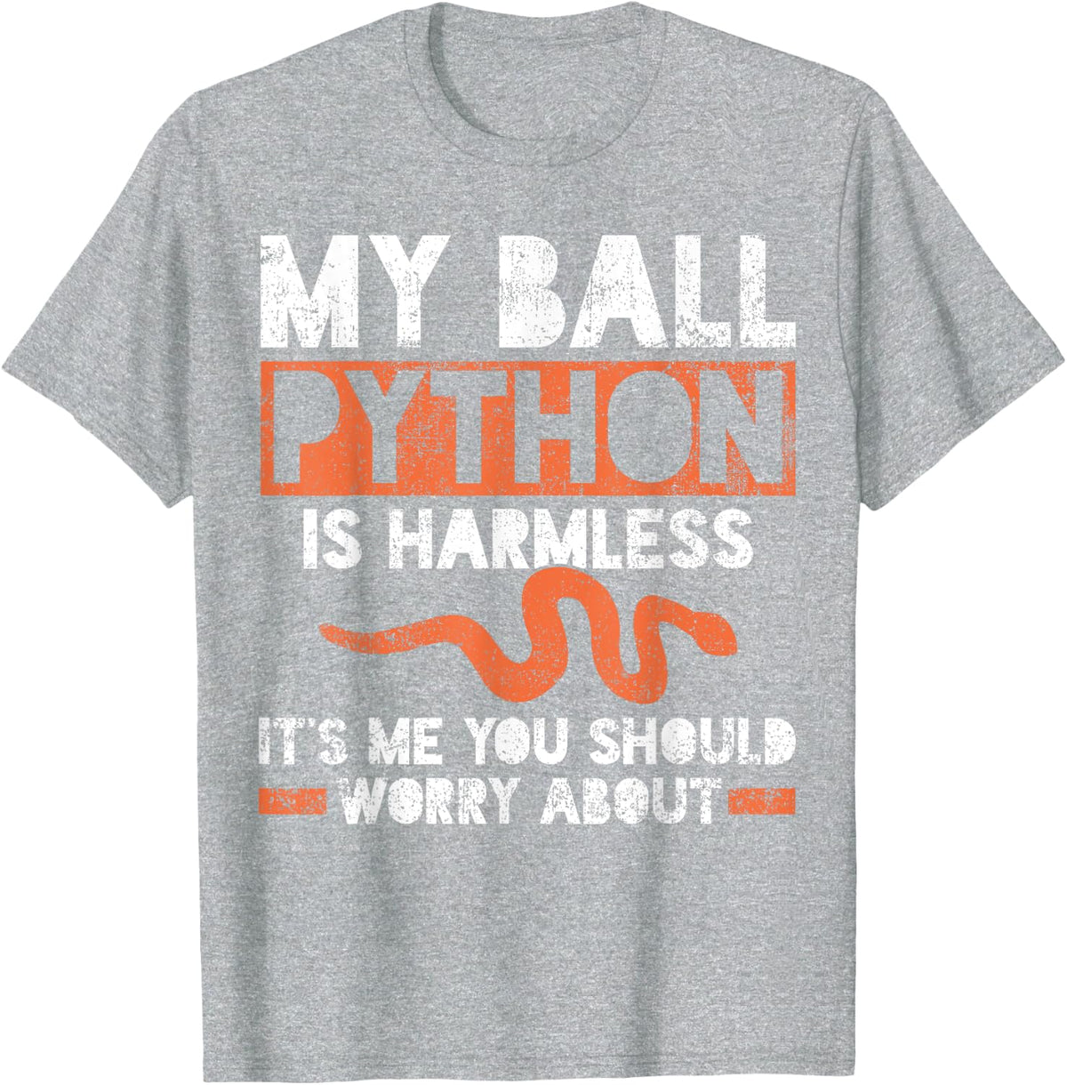 Snake Ball Python Herpetologists T-Shirt - Heather Grey