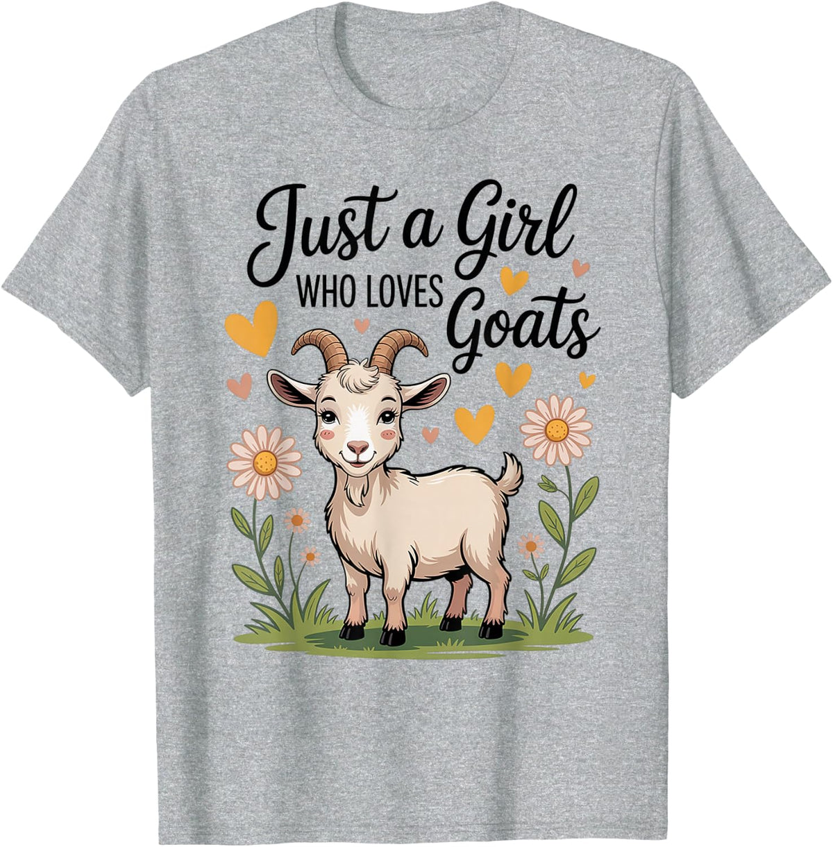 Just A Girl Who Loves Goats Farm Life Farming Farmer Women T-Shirt - Heather Grey