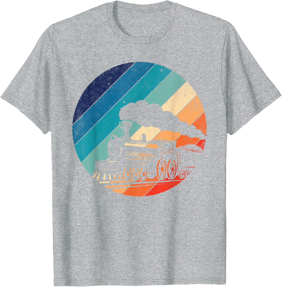 Train Railroad Vintage Retro Locomotive Old Model T-Shirt - Heather Grey