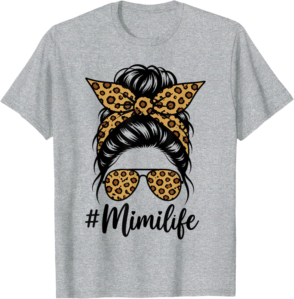 Mimi Life Art for Grandma Women from Grandson Granddaughter T-Shirt - Heather Grey