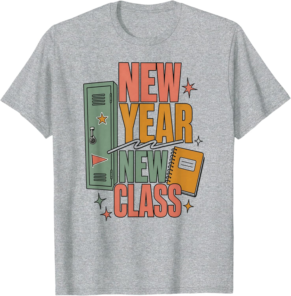 New Year New Class Back to School Teacher T-Shirt - Heather Grey