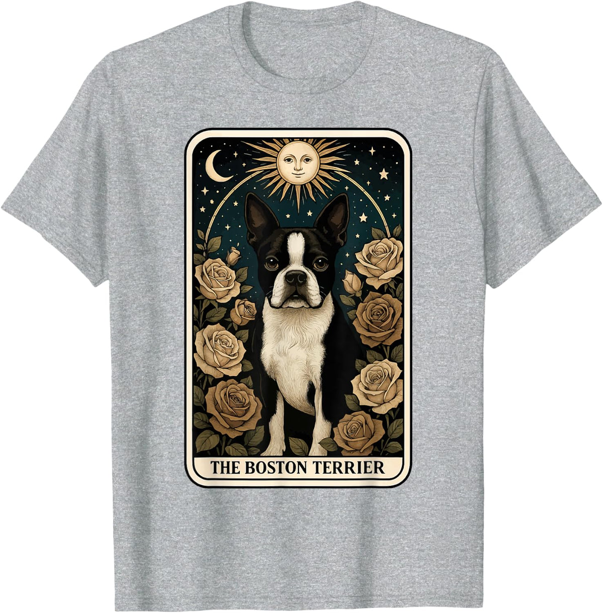 Tarot The Boston Terrier T-Shirt - Heather Grey