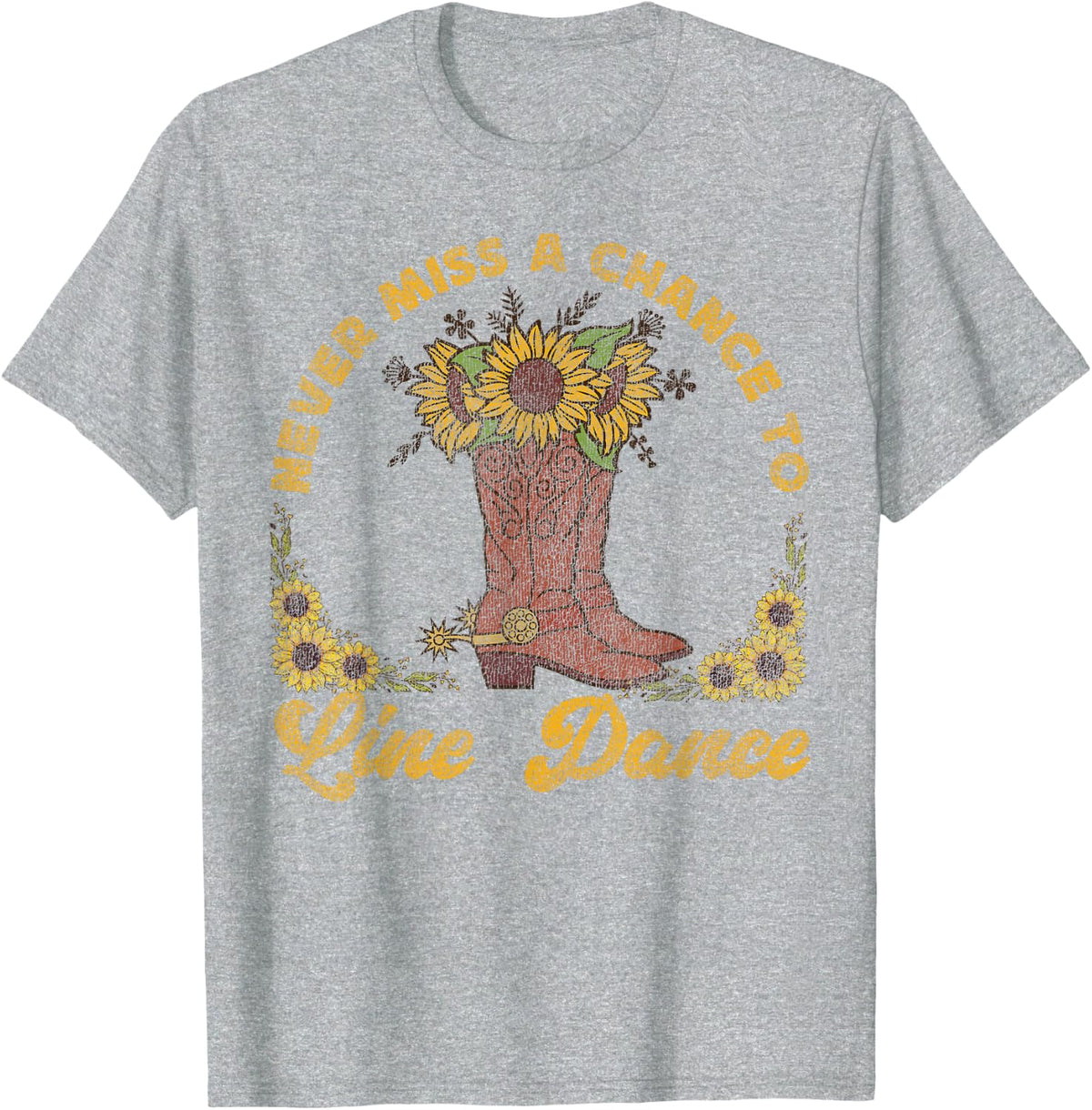 Line Dancing Dance Teacher Never Miss A Chance To Line Dance T-Shirt - Heather Grey