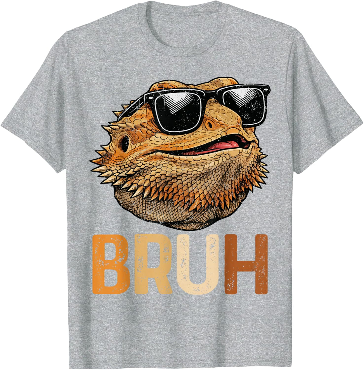 Bruh Funny Meme Cool Bearded Dragon Men Women Kid T-Shirt - Heather Grey